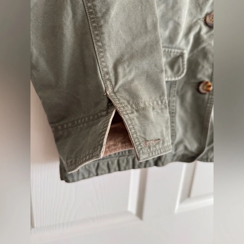 L.L. Bean Canvas Barn Jacket | Corduroy Collar | Women’s Large - Picture 4 of 10
